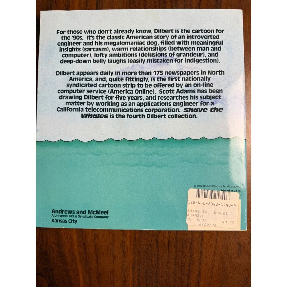Shave the Whales Dilbert Book 4 Scott Adams 1994‎ Comic Strip Collection Paper